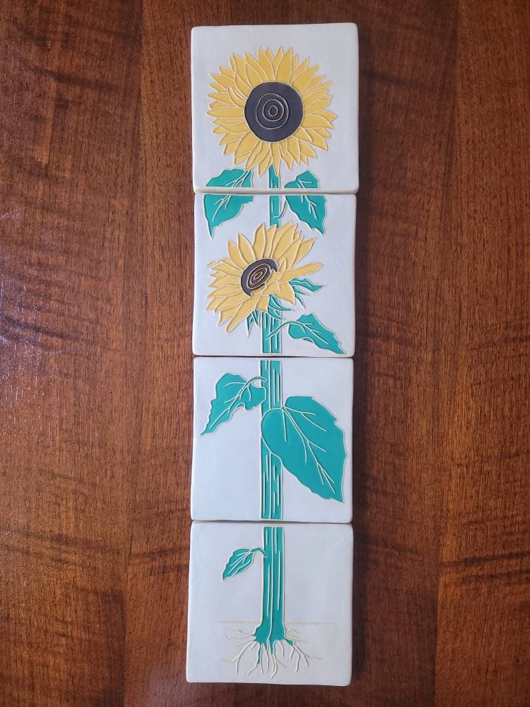 Art Nouveau Sunflower Tiles