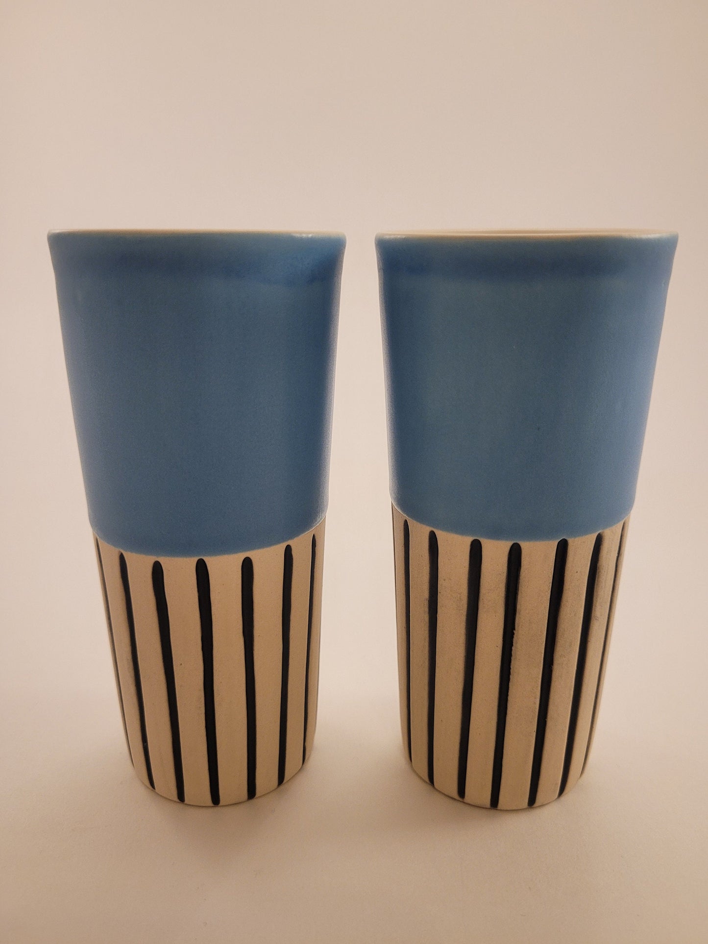 Modern handmade ceramic tumblers set, slip casted ceramic cup set, 8oz