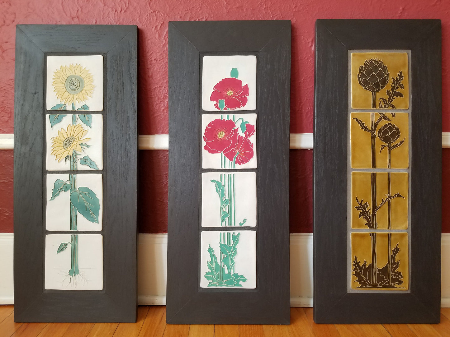 Art Nouveau Sunflower Tiles