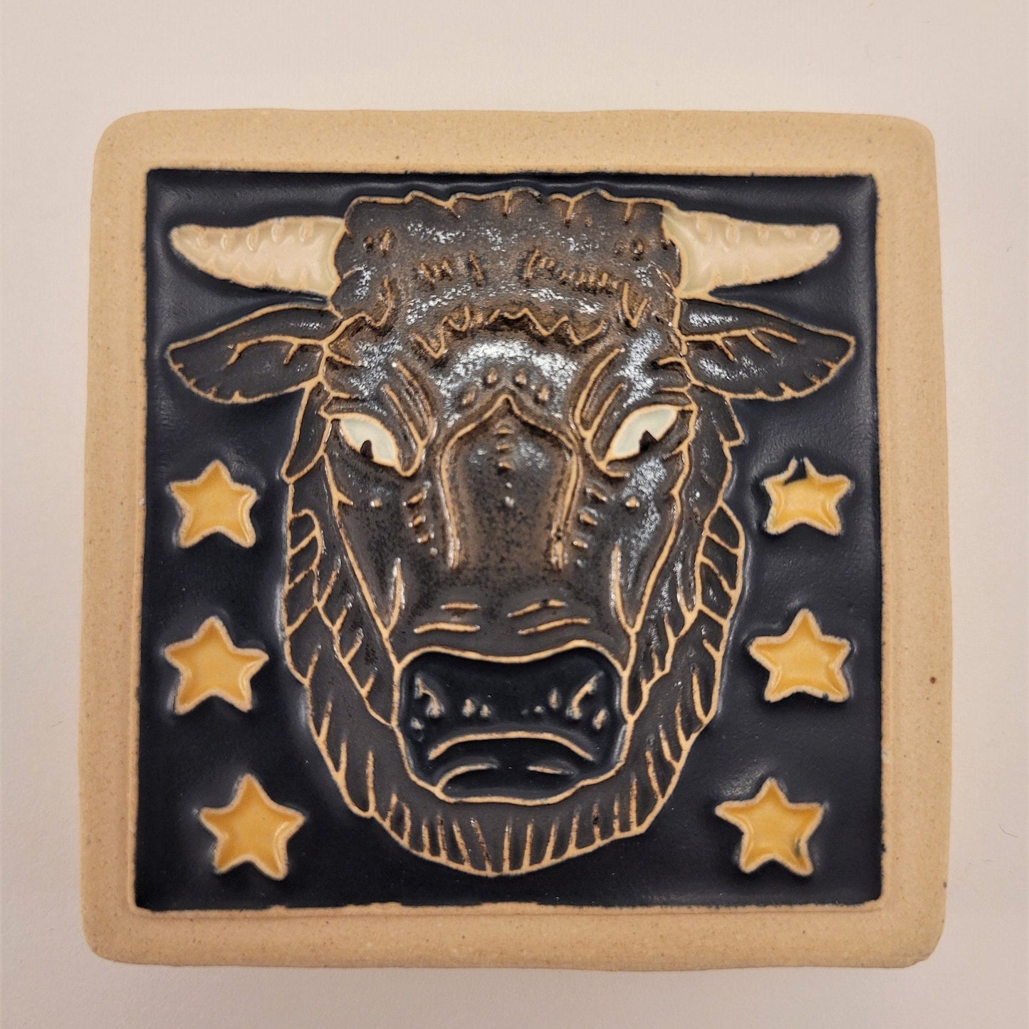 Taurus - Astrology tile, Handmade ceramic tile