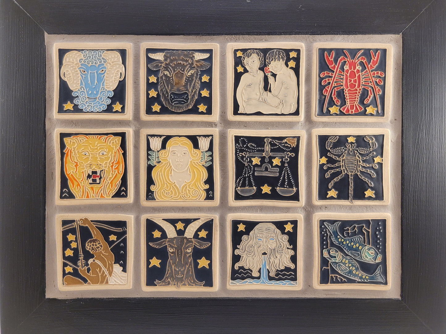 Gemini - Astrology tile, Handmade ceramic tile