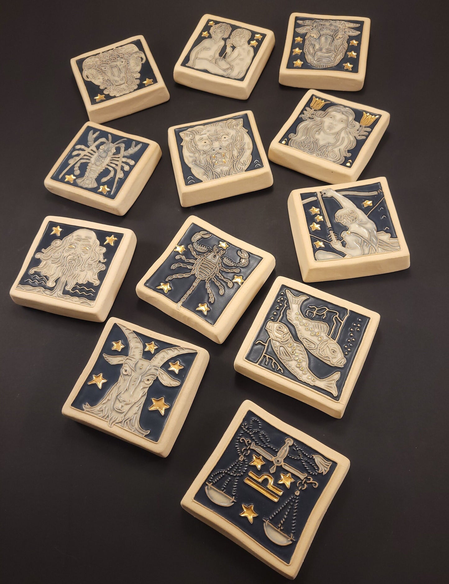 Leo - Astrology tile, Handmade ceramic tile