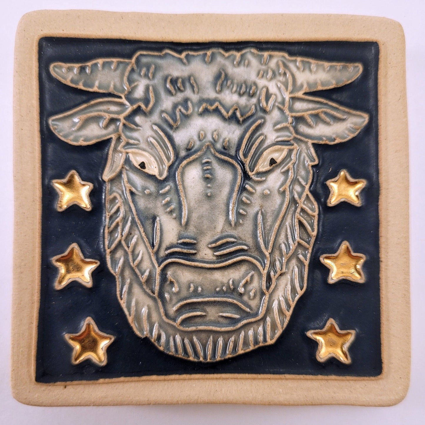 Taurus - Astrology tile, Handmade ceramic tile