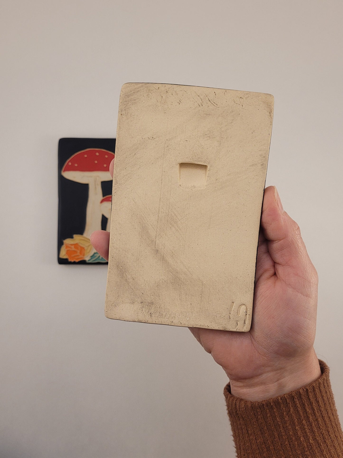 Chanterelle Mushroom - Handmade Ceramic Art Tile