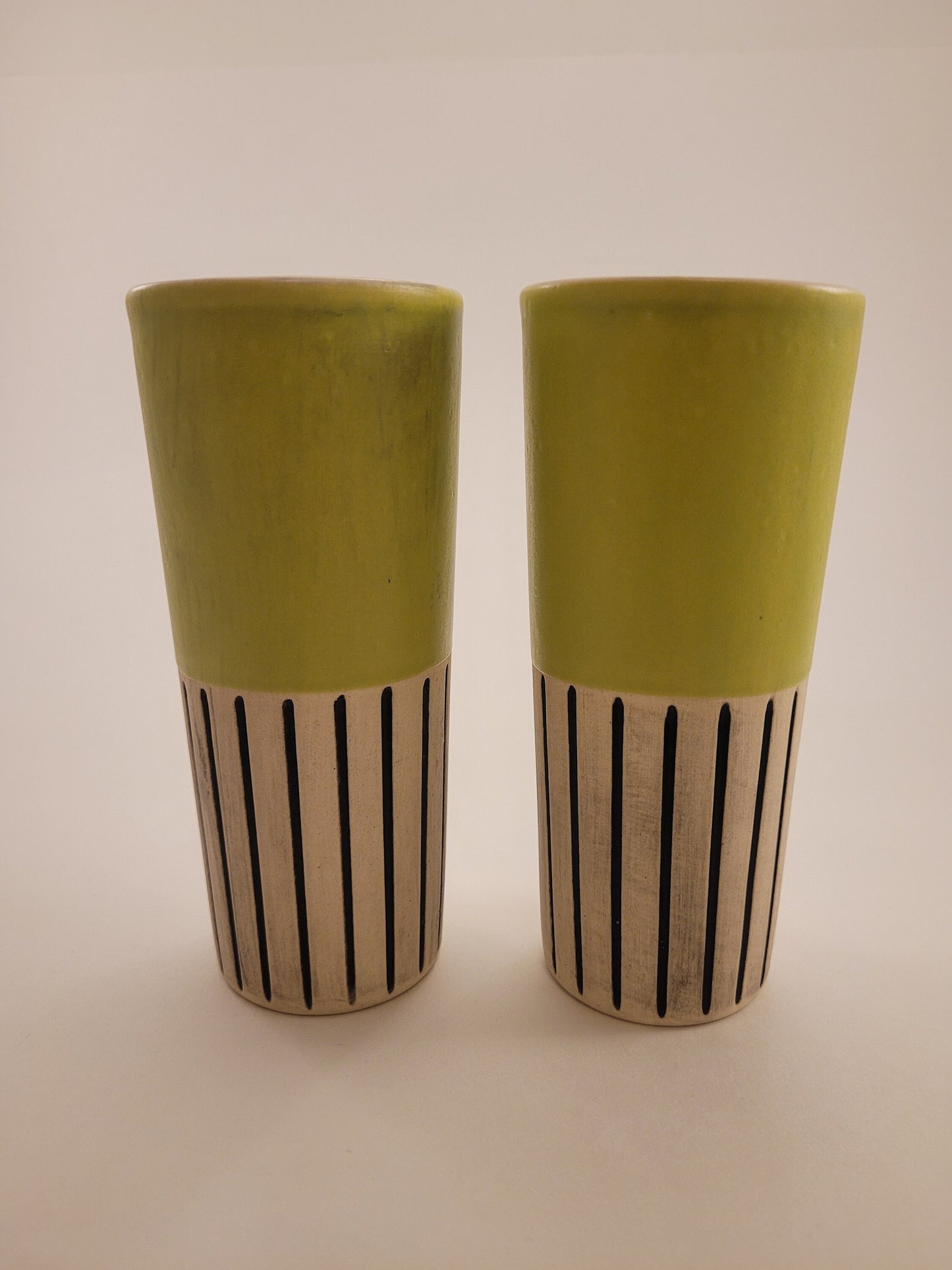 Modern handmade ceramic tumblers set, slip casted ceramic cup set, 10oz