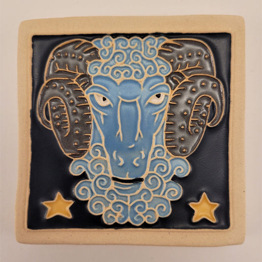 Aries - Astrology tile, Handmade ceramic tile