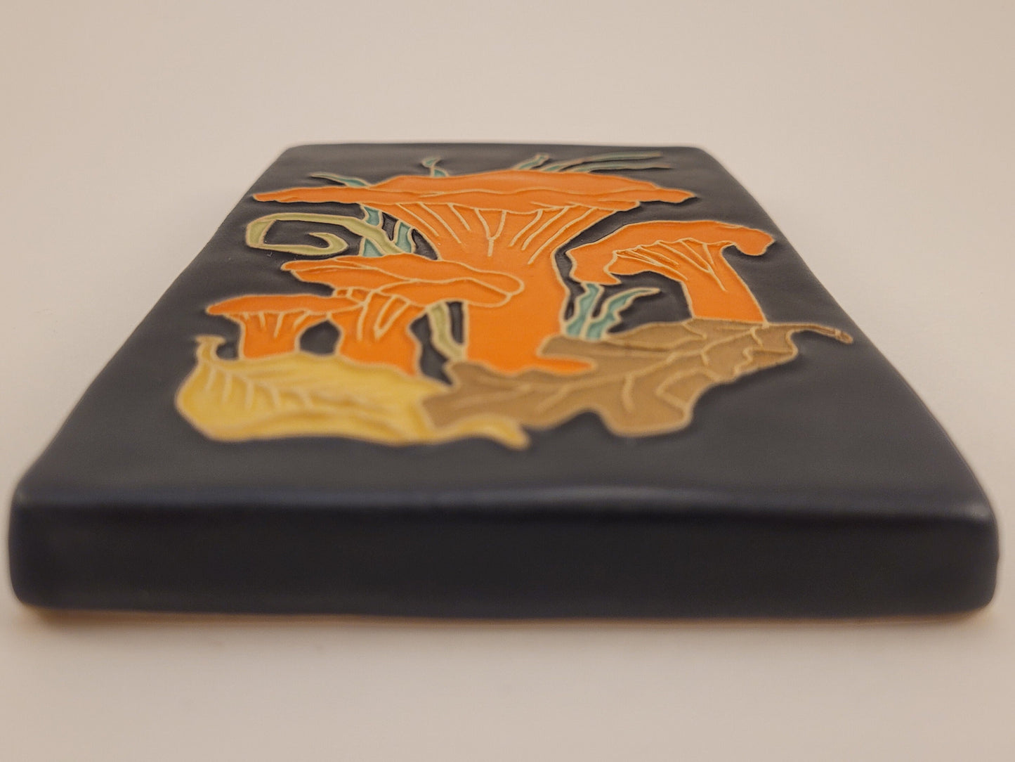 Chanterelle Mushroom - Handmade Ceramic Art Tile