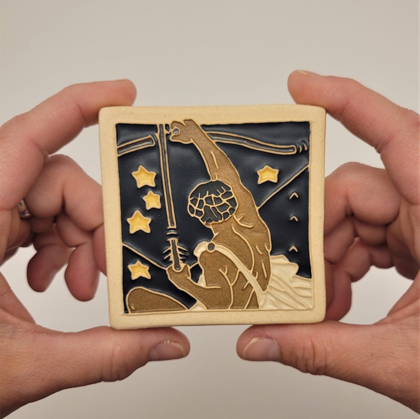 Sagittarius - Astrology tile, Handmade ceramic tile