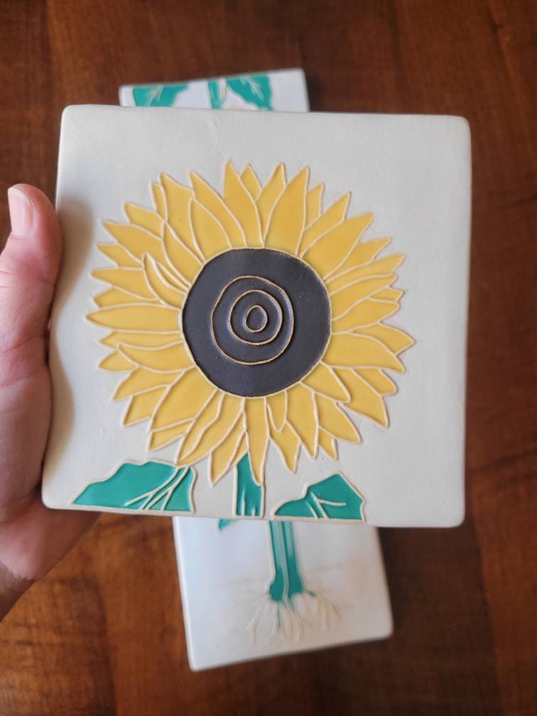 Art Nouveau Sunflower Tiles