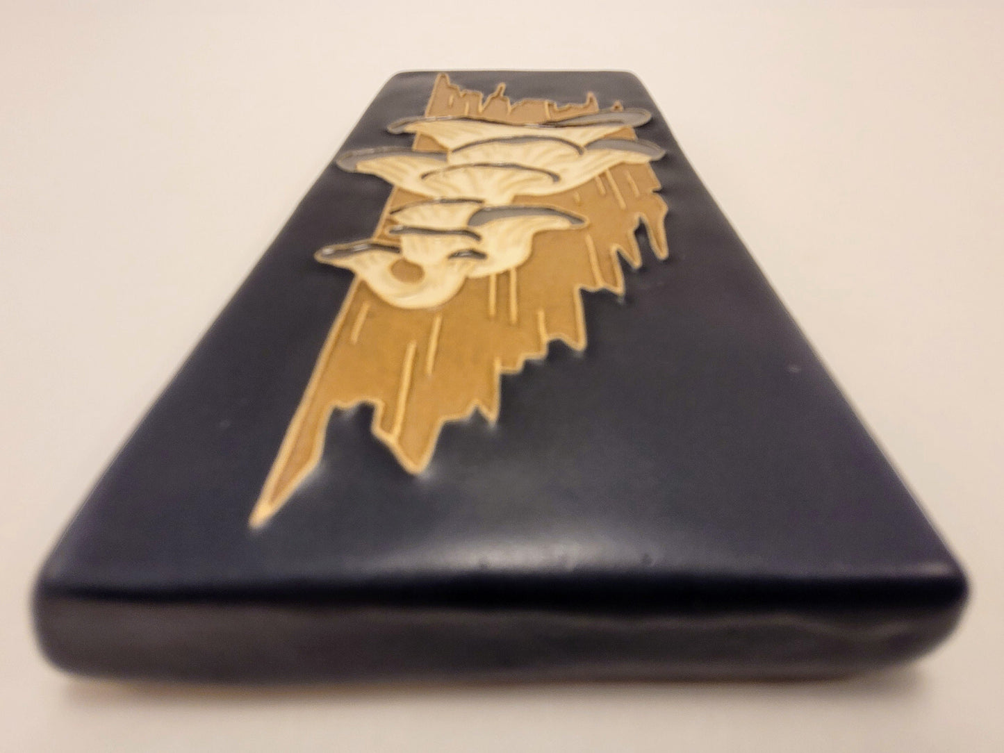 Oyster Mushroom, Handmade ceramic art tile