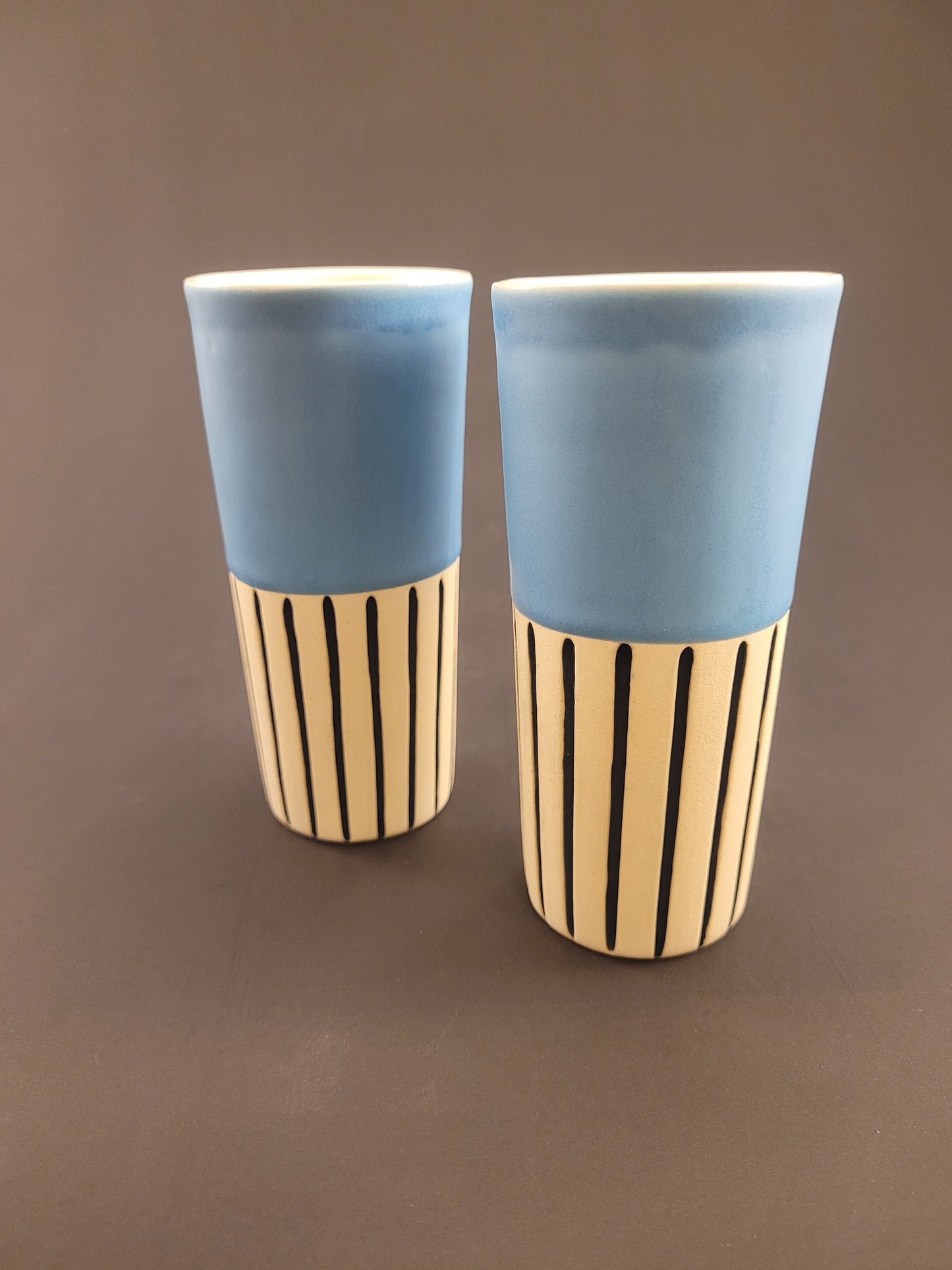 Modern handmade ceramic tumblers set, slip casted ceramic cup set, 8oz