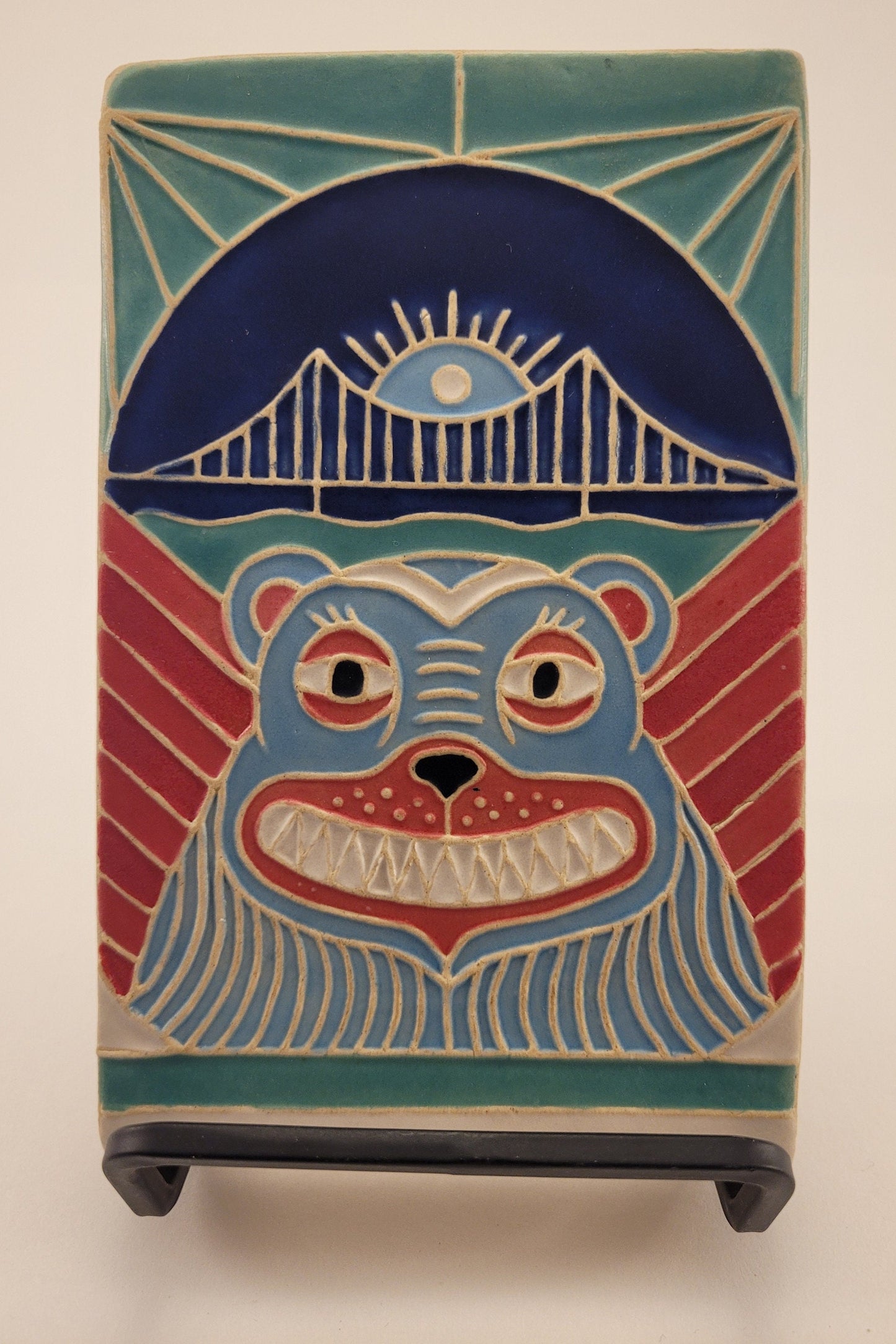 Golden Gate Bear - Handmade Phish Inspired Ceramic Tile