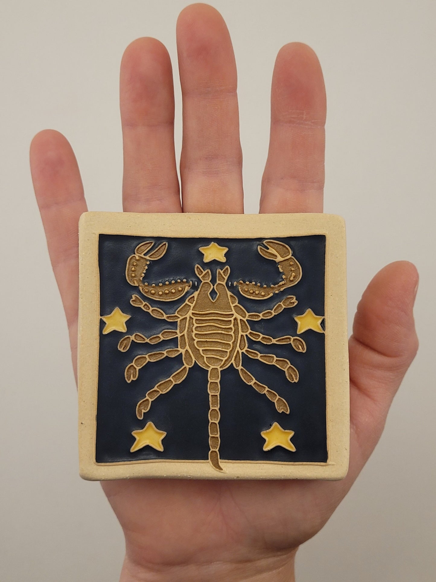 Scorpio - Astrology tile, Handmade ceramic tile