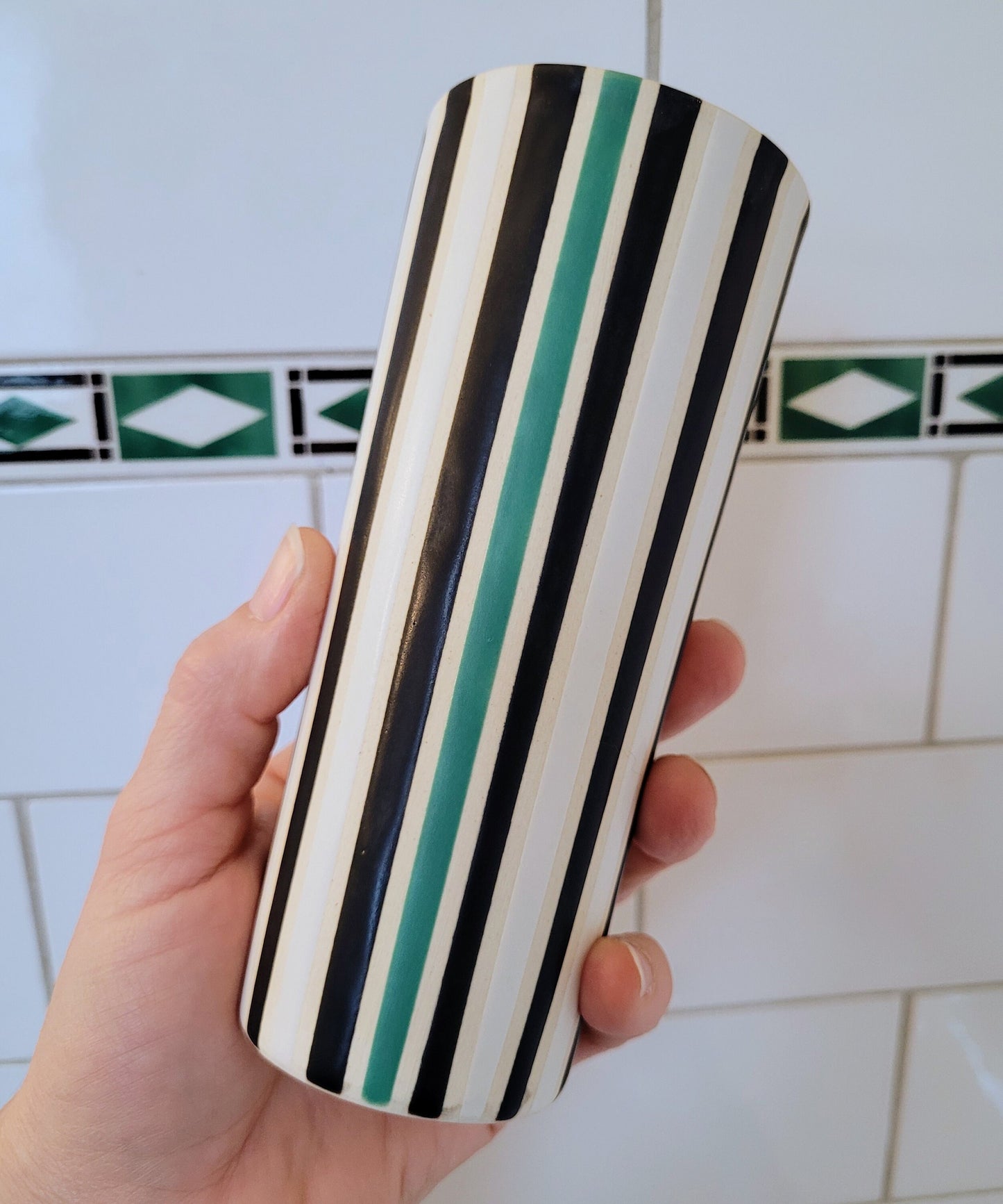 Vintage Mod inspired handmade ceramic tumblers set, slip casted ceramic cup set, 10oz