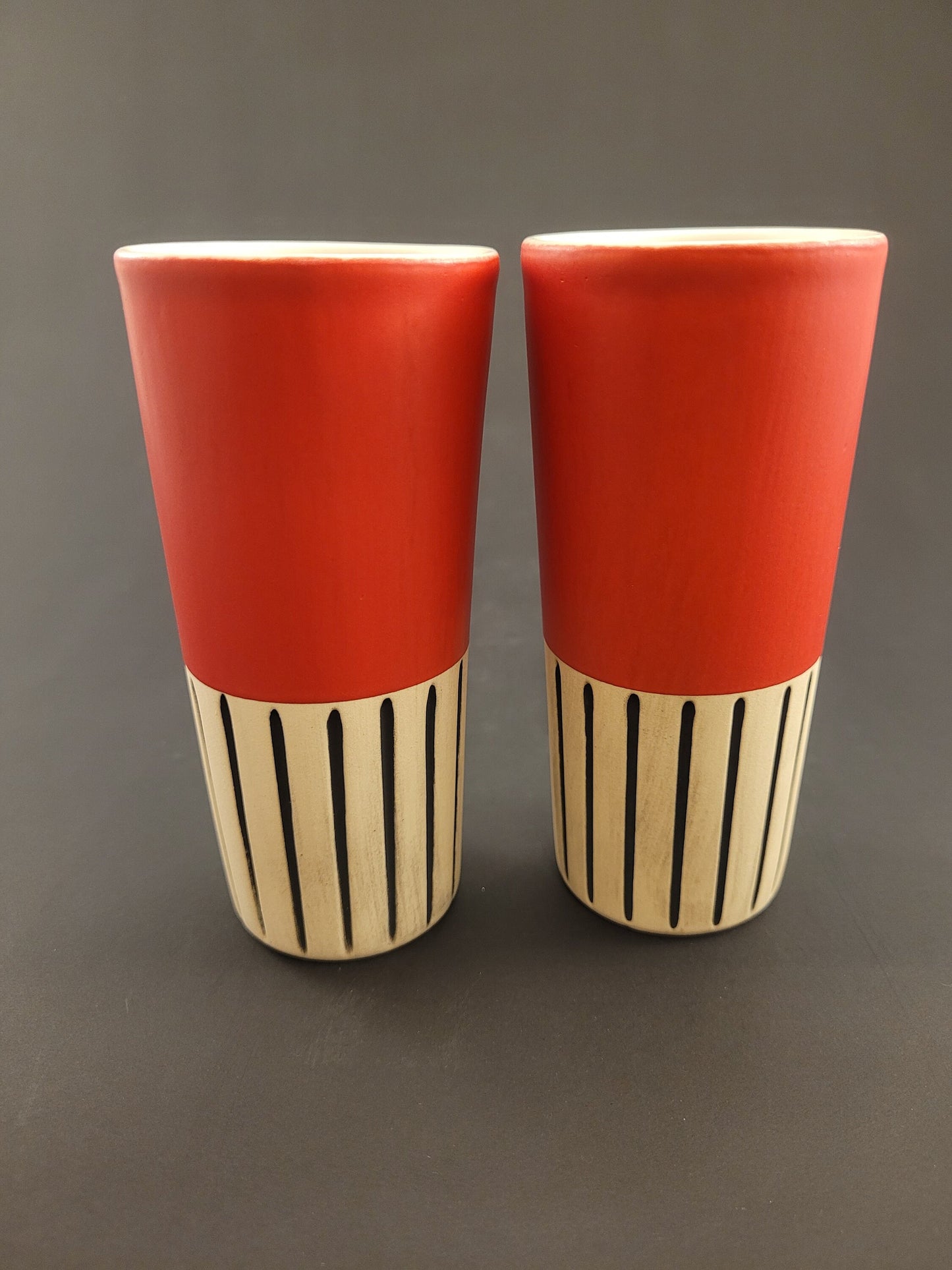 Modern handmade ceramic tumblers set, slip casted ceramic cup set, 8oz
