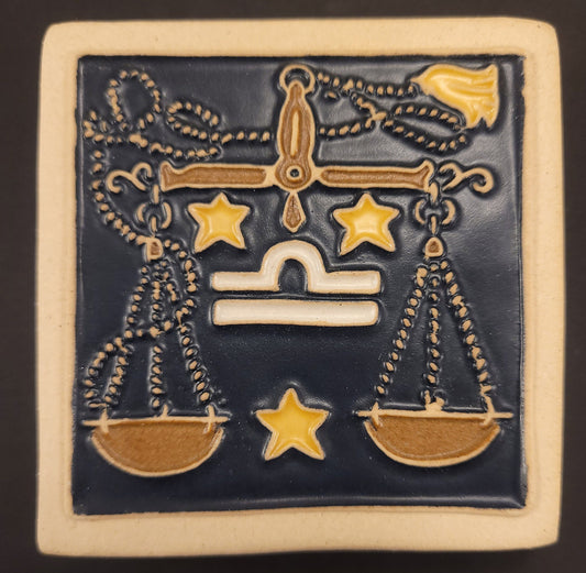 Libra - Astrology tile, Handmade ceramic tile