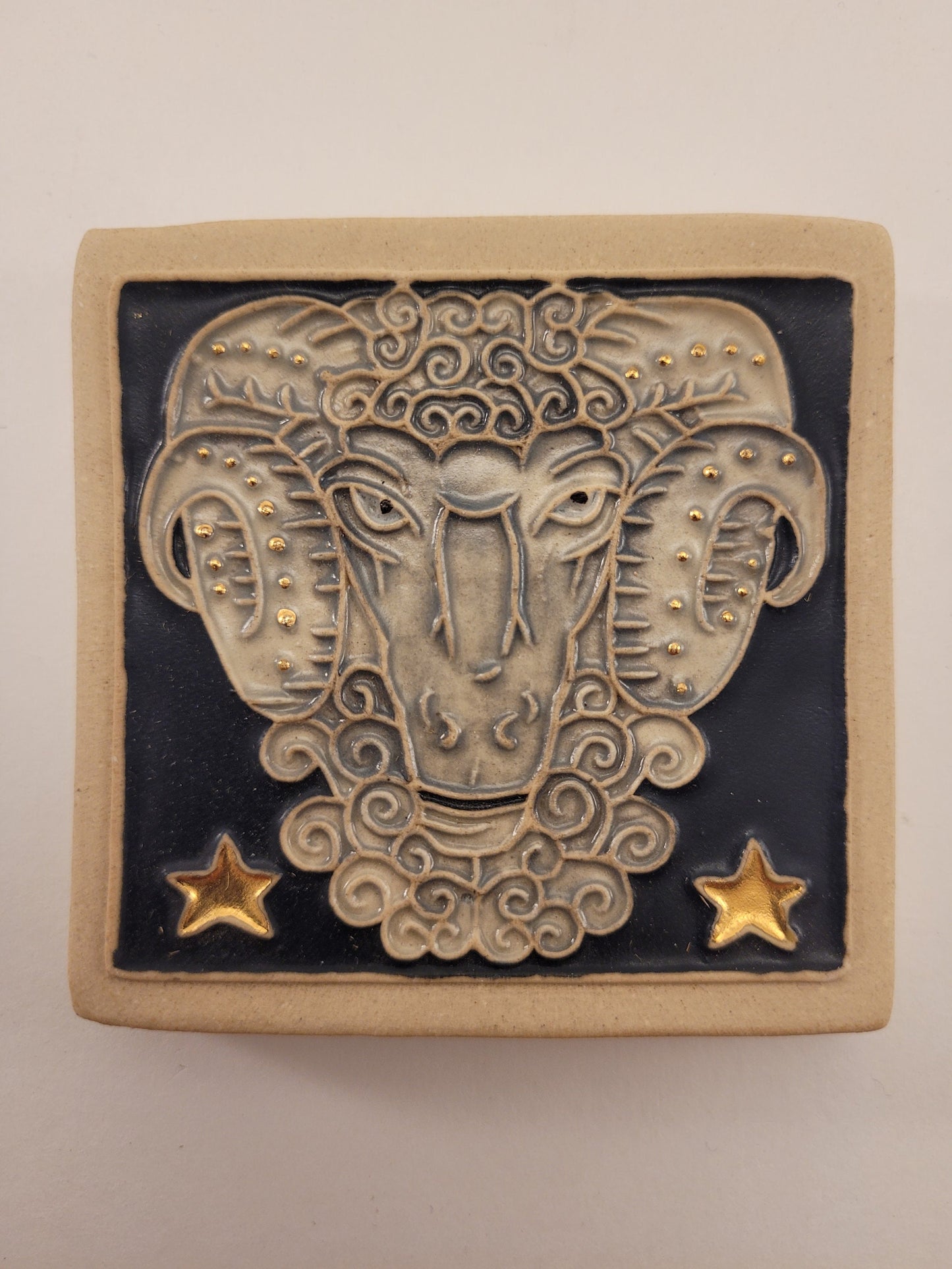 Aries - Astrology tile, Handmade ceramic tile