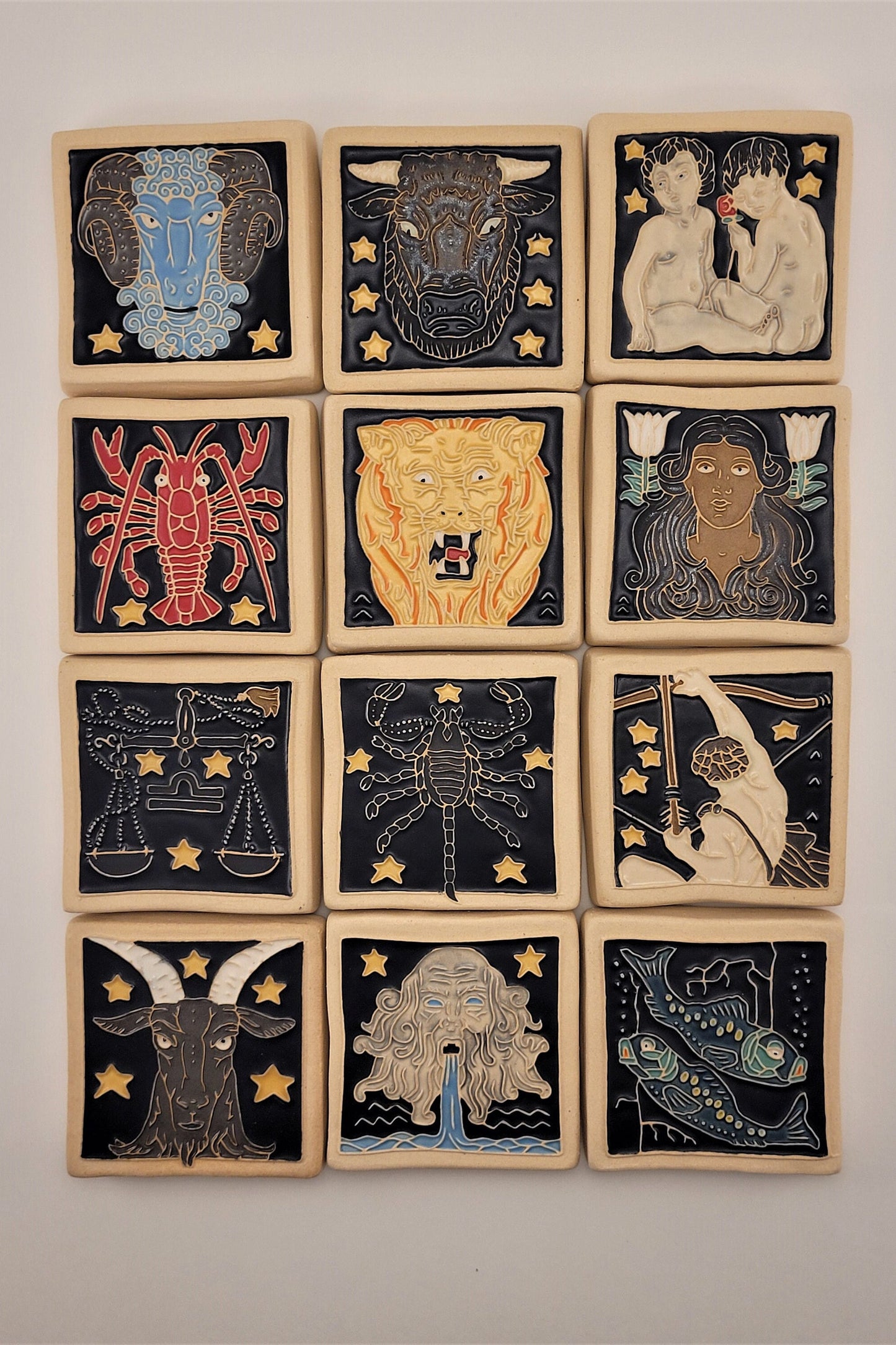 Scorpio - Astrology tile, Handmade ceramic tile