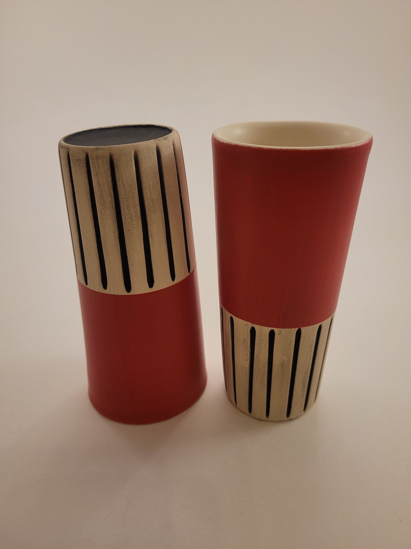 Modern handmade ceramic tumblers set, slip casted ceramic cup set, 8oz