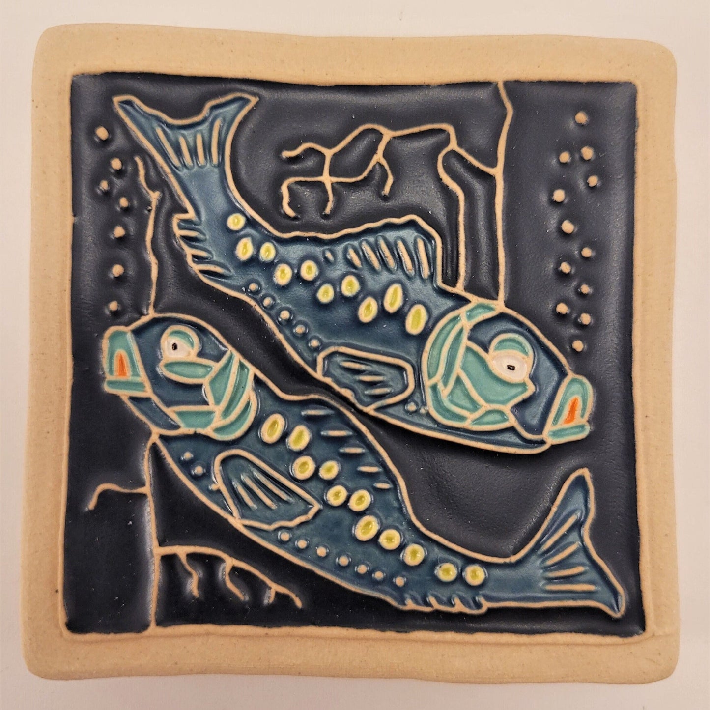 Pisces - Astrology tile, Handmade ceramic tile