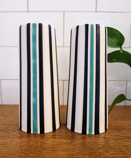 Vintage Mod inspired handmade ceramic tumblers set, slip casted ceramic cup set, 10oz
