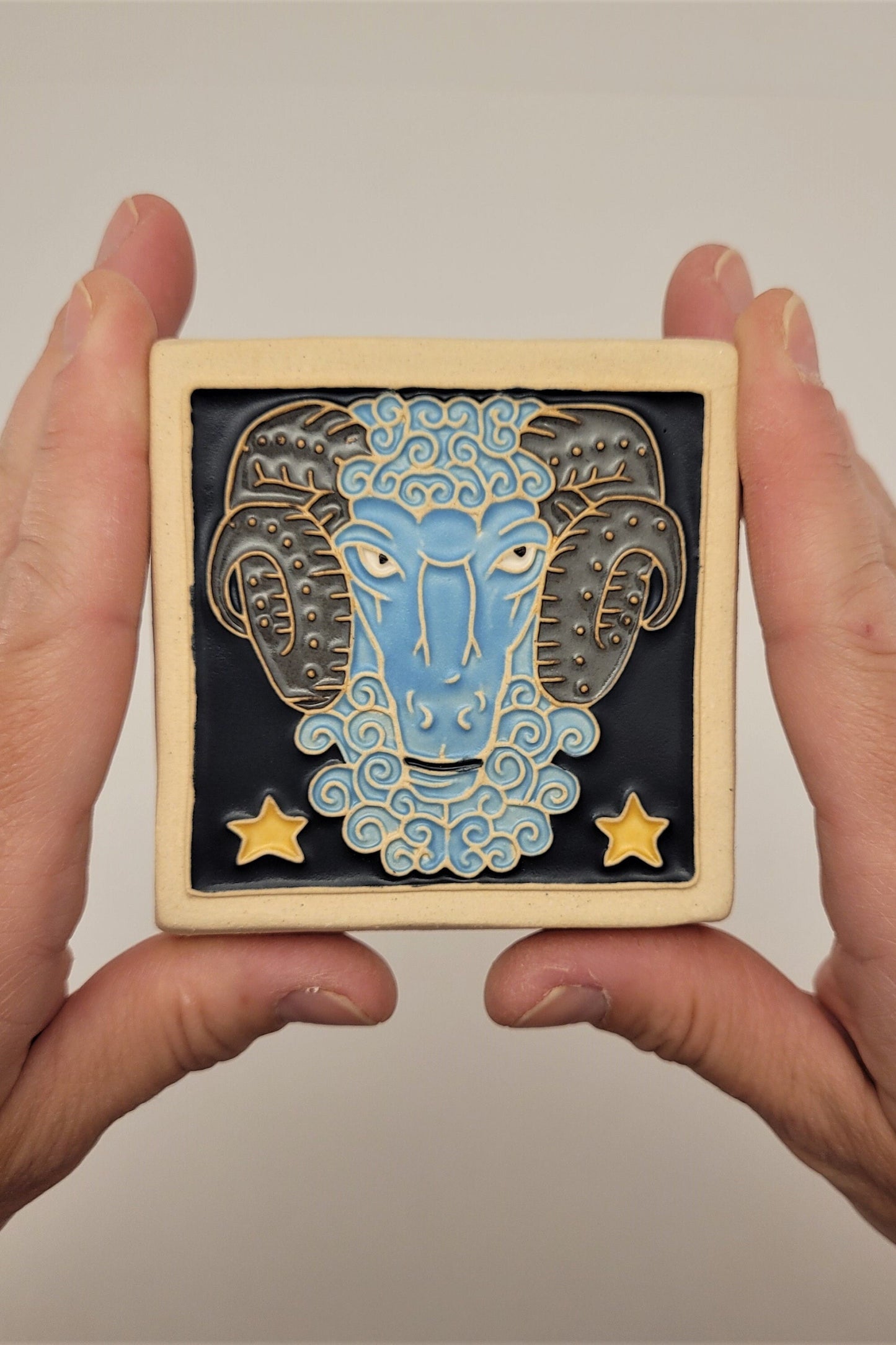 Aries - Astrology tile, Handmade ceramic tile
