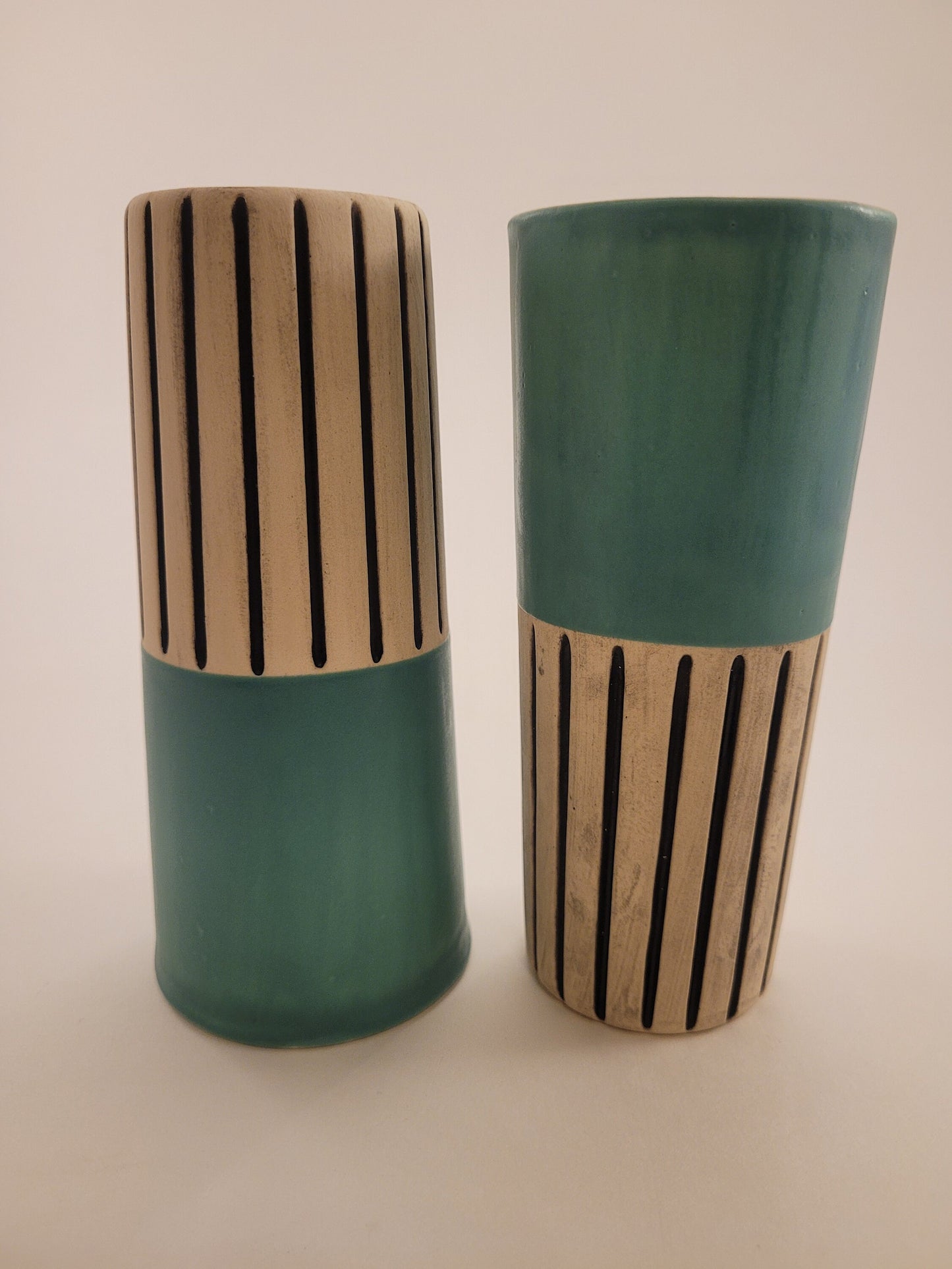 Modern handmade ceramic tumblers set, slip casted ceramic cup set, 10oz