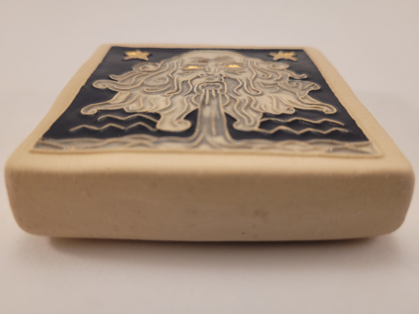 Aquarius - Astrology tile, Handmade ceramic tile