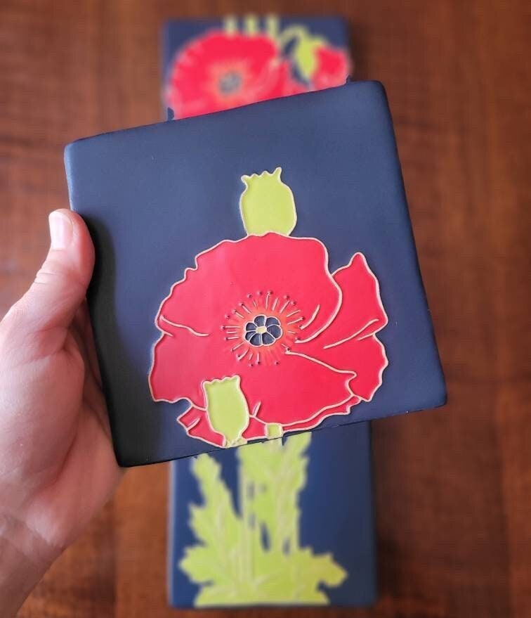 Art Nouveau Poppy Flower