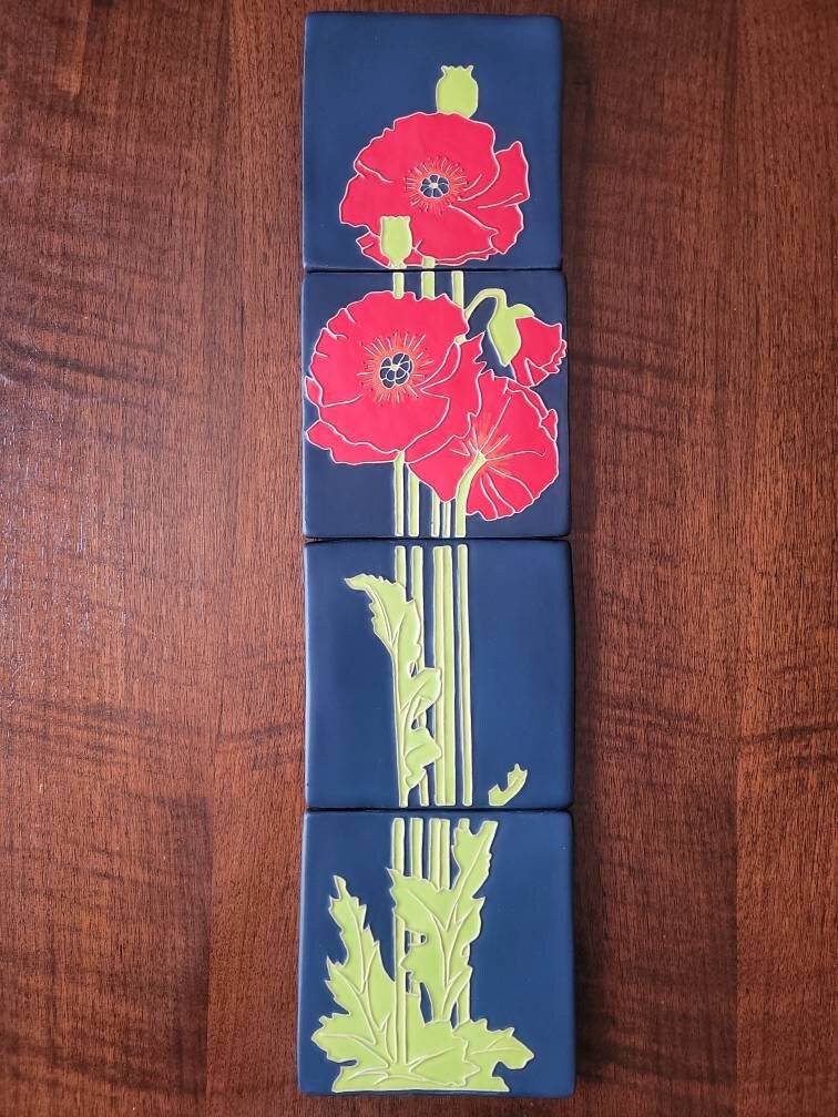 Art Nouveau Poppy Flower