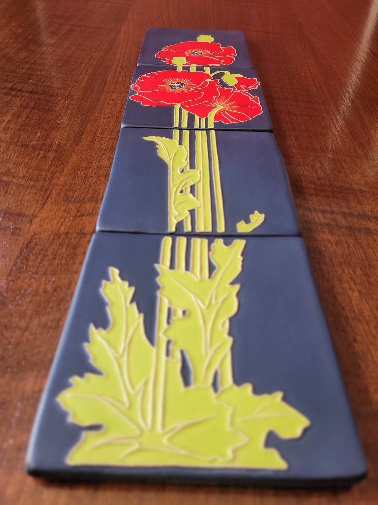 Art Nouveau Poppy Flower