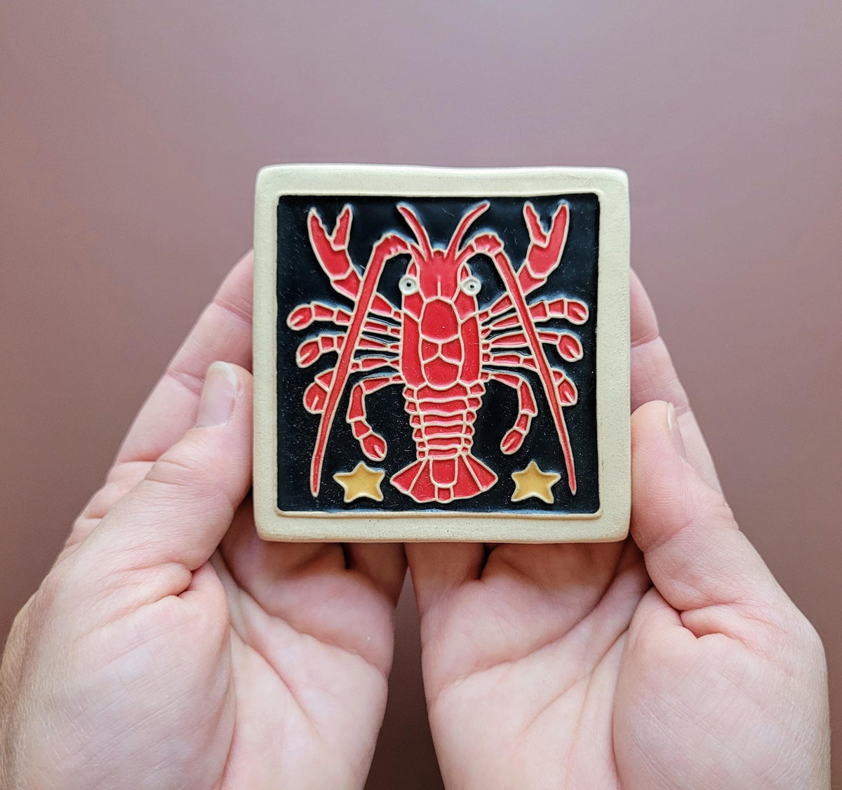Cancer - Astrology tile, Handmade ceramic tile