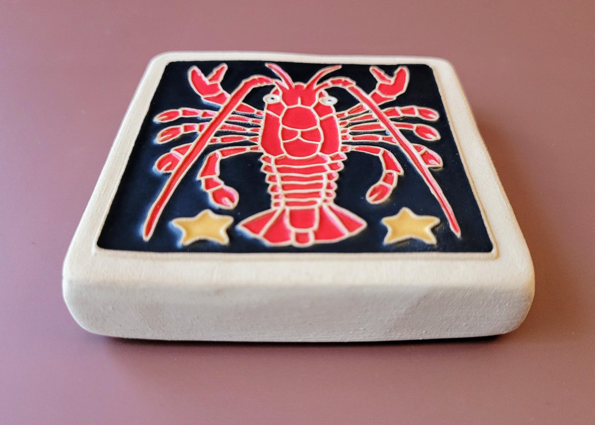 Cancer - Astrology tile, Handmade ceramic tile