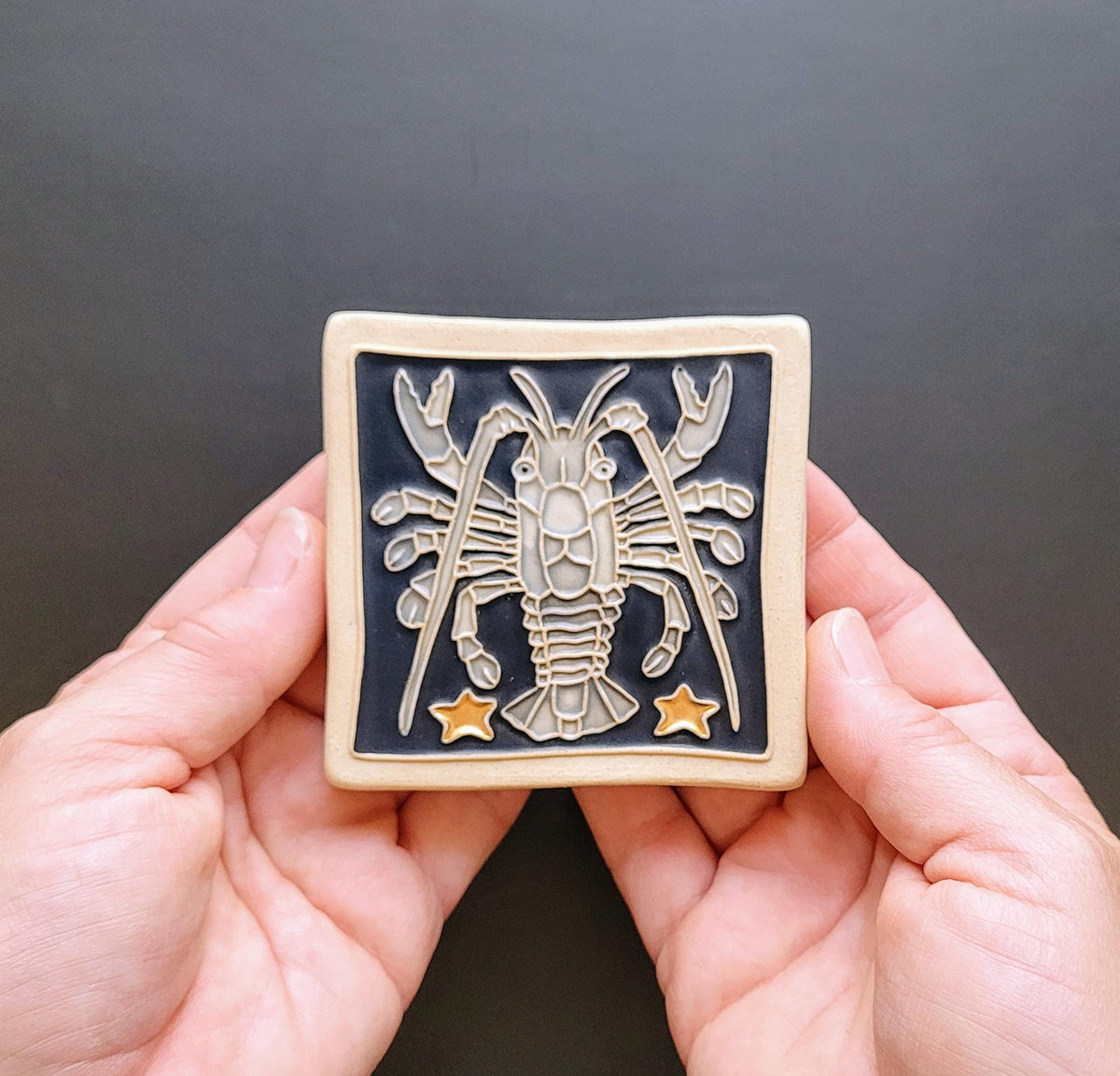 Cancer - Astrology tile, Handmade ceramic tile