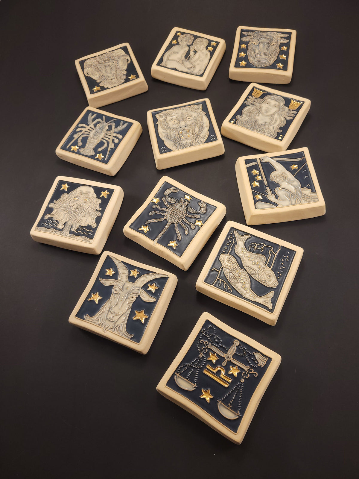 Cancer - Astrology tile, Handmade ceramic tile