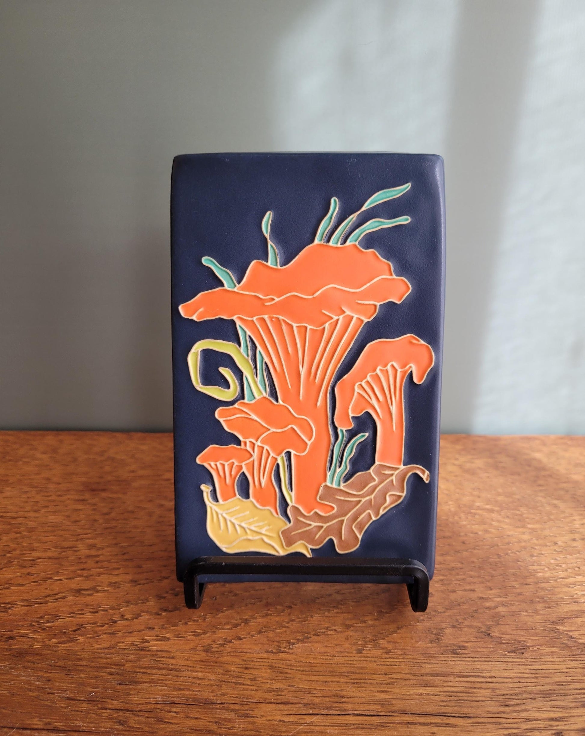 Chanterelle Mushroom - Handmade Ceramic Art Tile