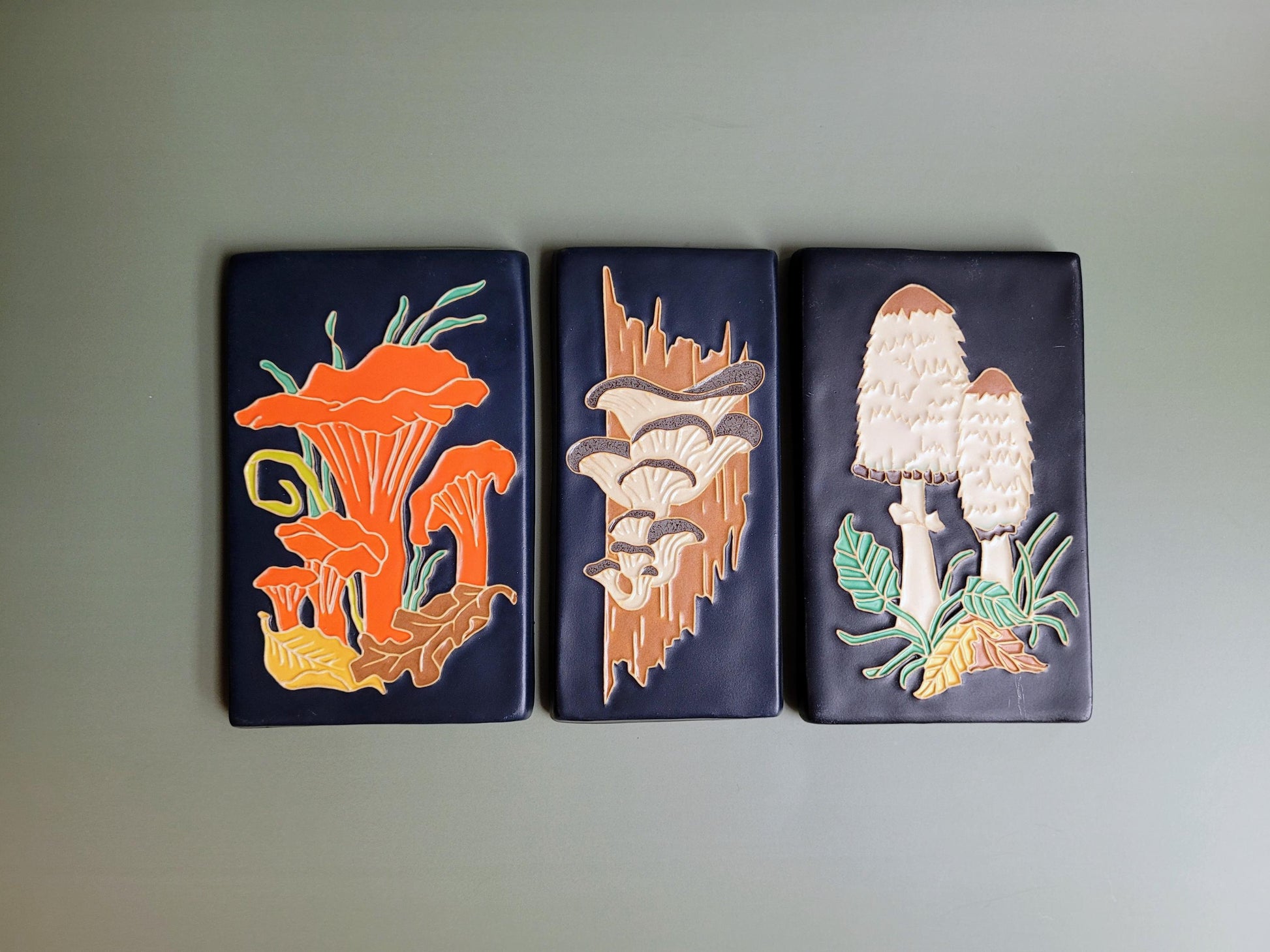 Chanterelle Mushroom - Handmade Ceramic Art Tile