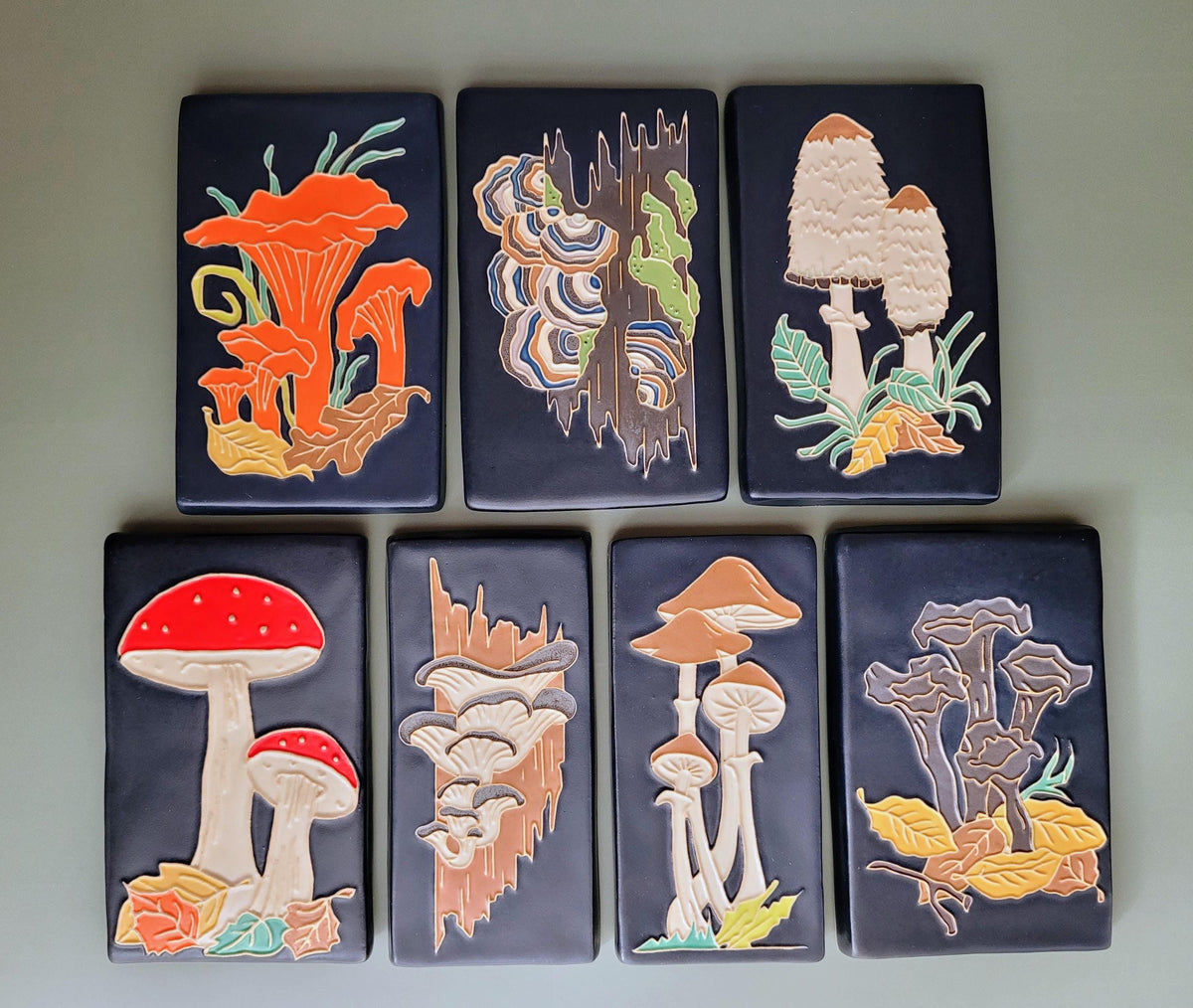 Golden Teachers, Psilocybin  Mushroom - Handmade Ceramic Tile