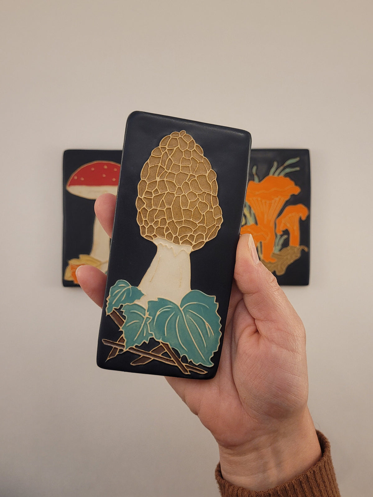 Morel Mushroom - Handmade Ceramic Tile
