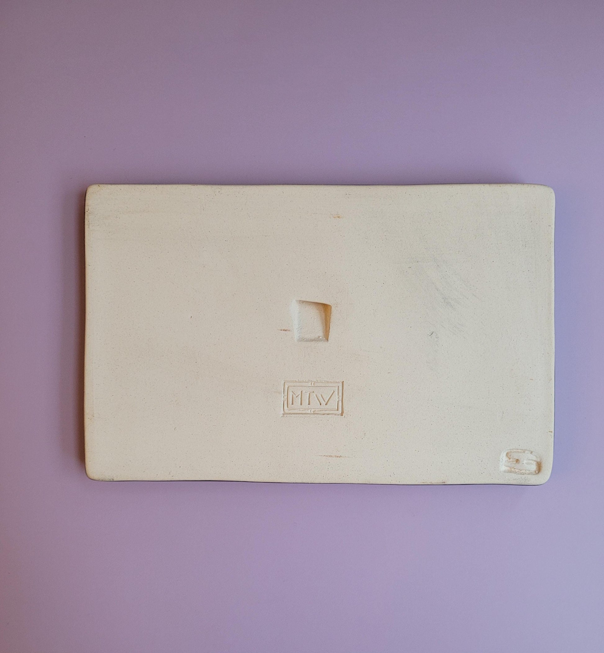 Perch tile, Handmade 5x8 ceramic art tile