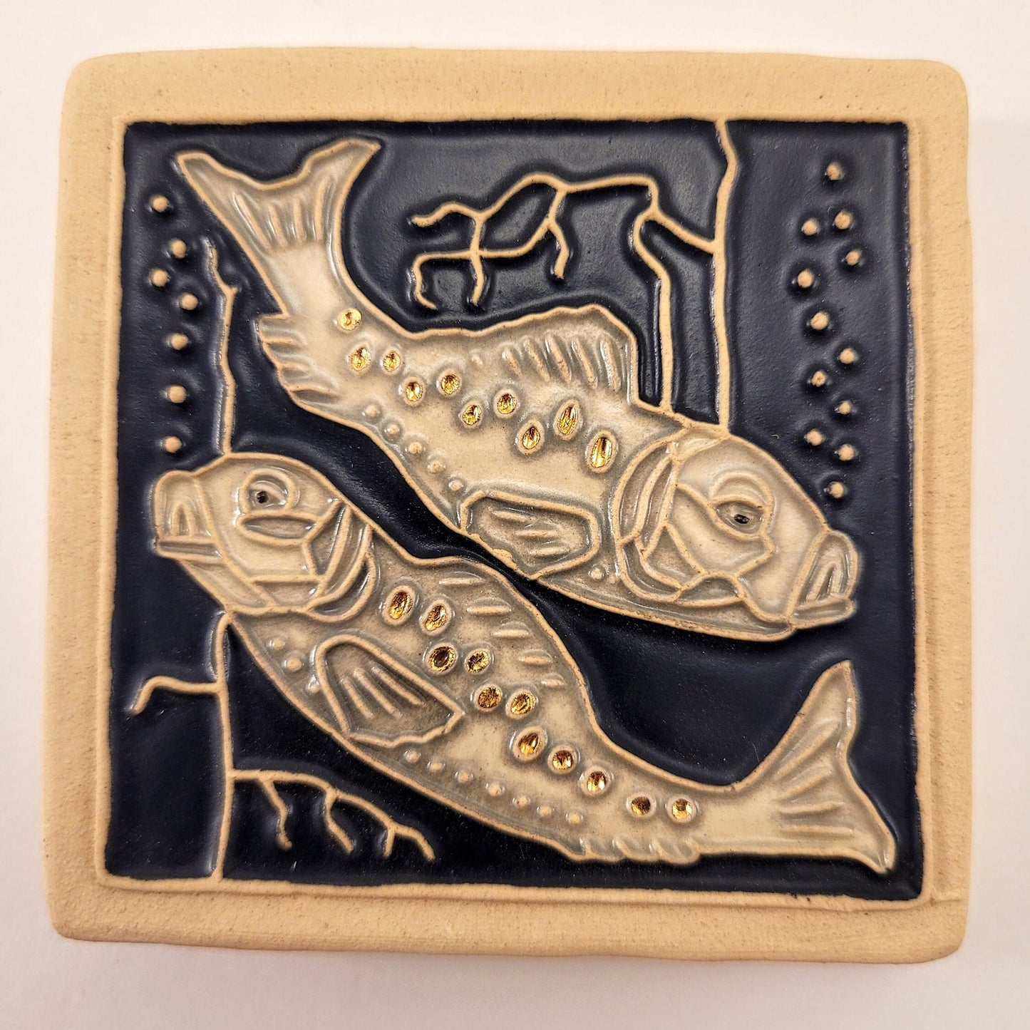 Pisces - Astrology tile, Handmade ceramic tile