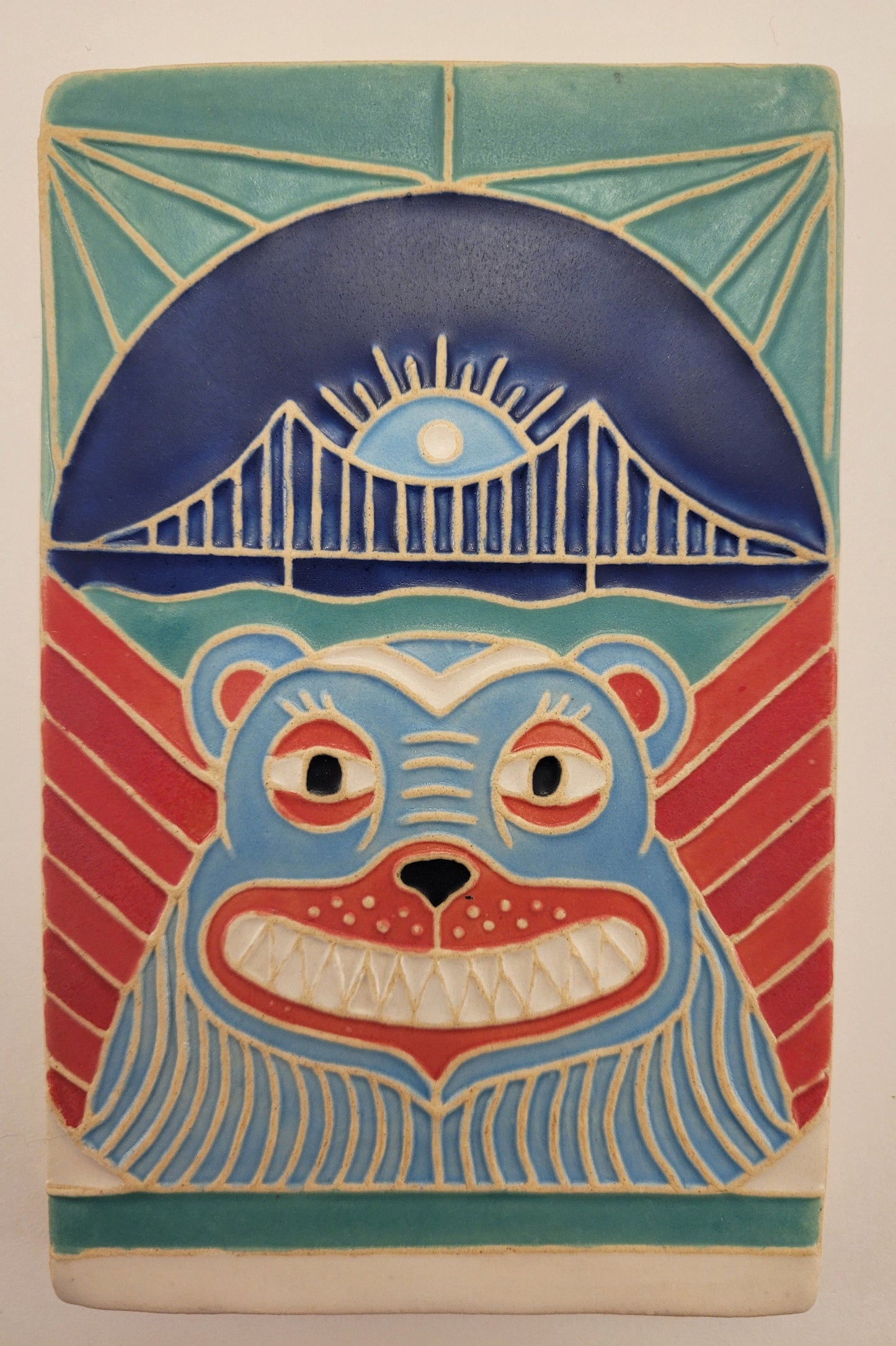 Golden Gate Bear - Handmade Phish Inspired Ceramic Tile