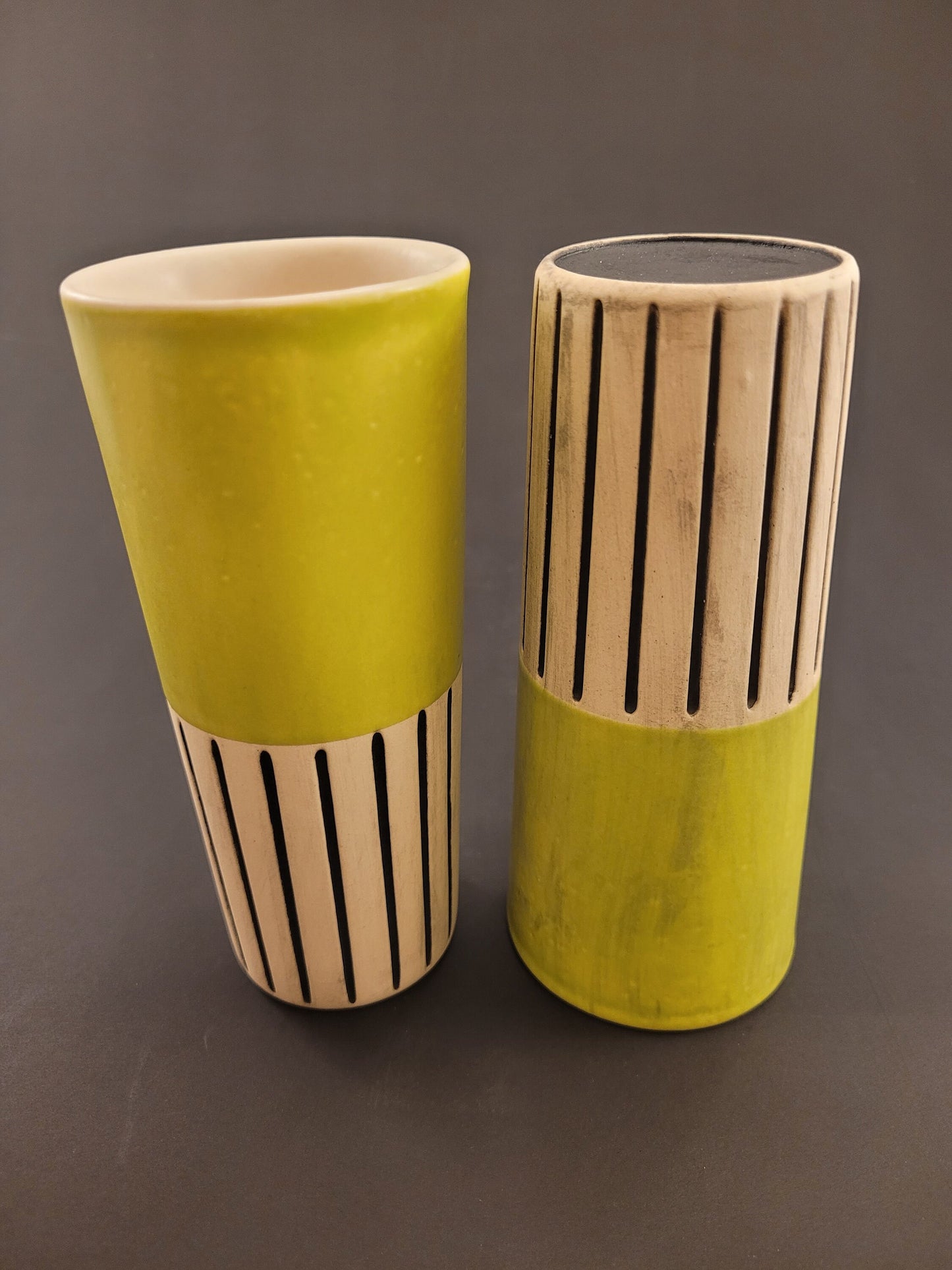 Modern handmade ceramic tumblers set, slip casted ceramic cup set, 10oz
