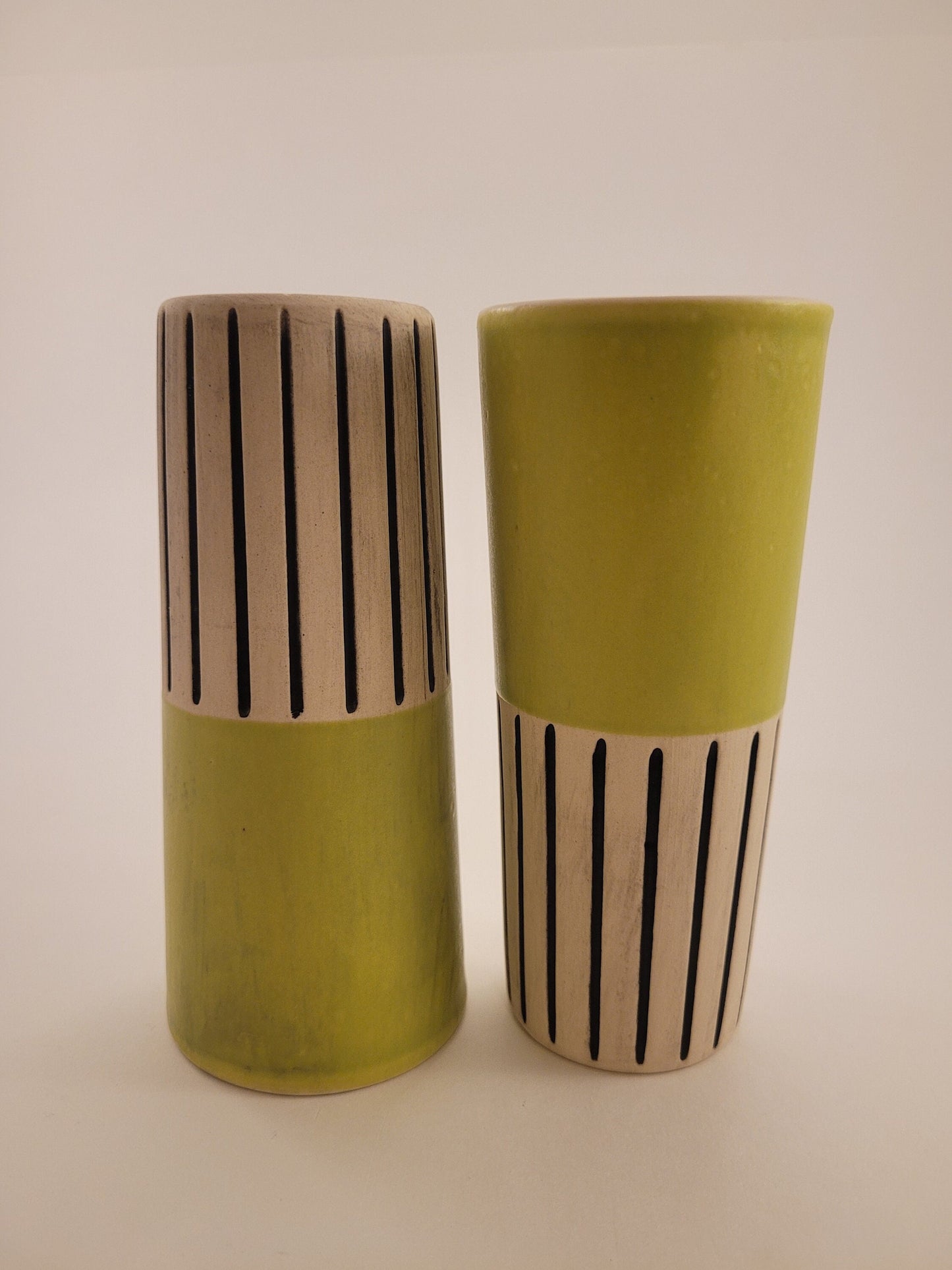 Modern handmade ceramic tumblers set, slip casted ceramic cup set, 10oz