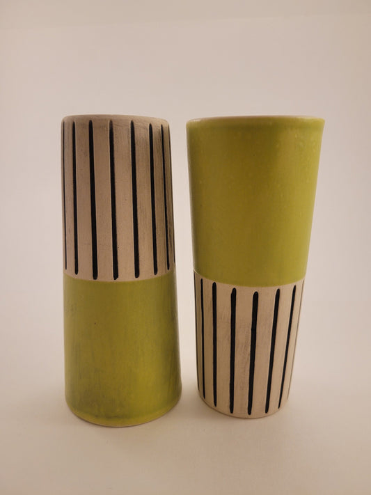 Modern handmade ceramic tumblers set, slip casted ceramic cup set, 10oz