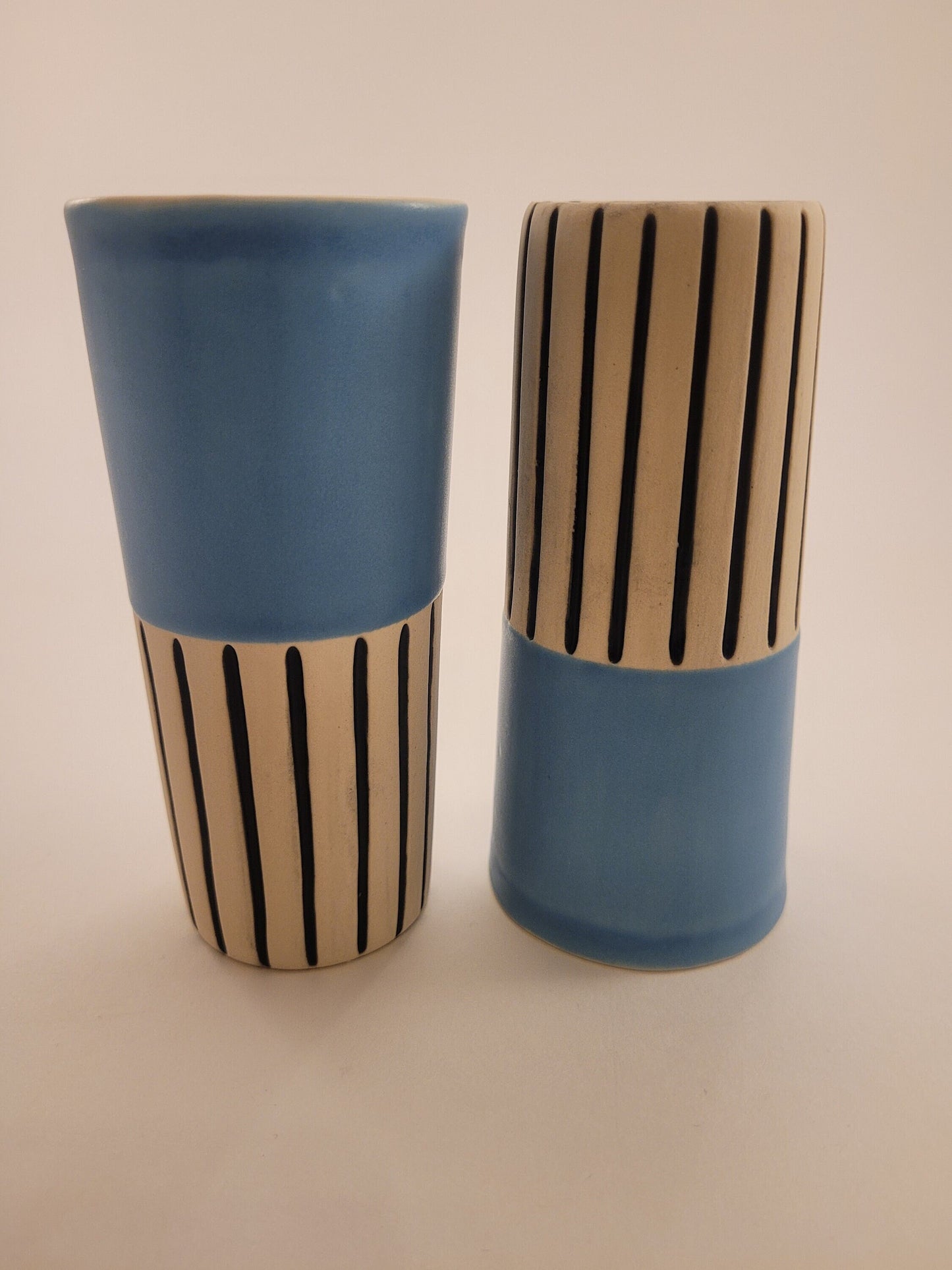 Modern handmade ceramic tumblers set, slip casted ceramic cup set, 8oz