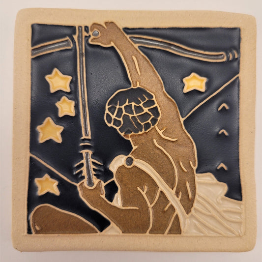 Sagittarius - Astrology tile, Handmade ceramic tile