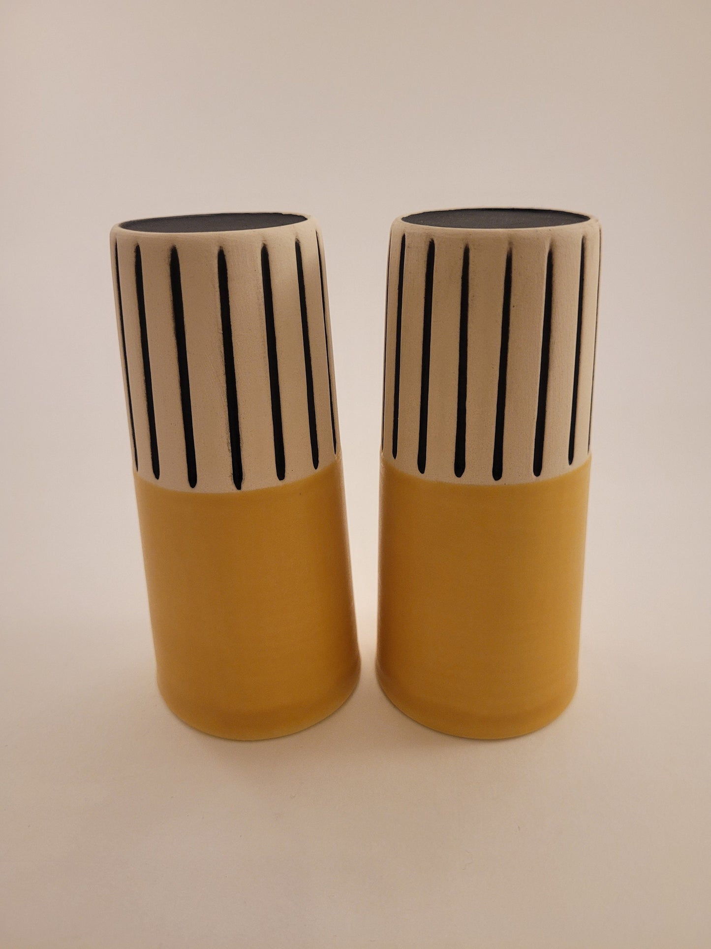 Modern handmade ceramic tumblers set, slip casted ceramic cup set, 8oz