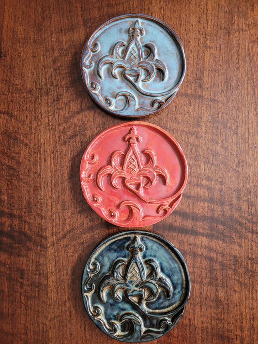 Blooming Pom, Handmade ceramic art tile