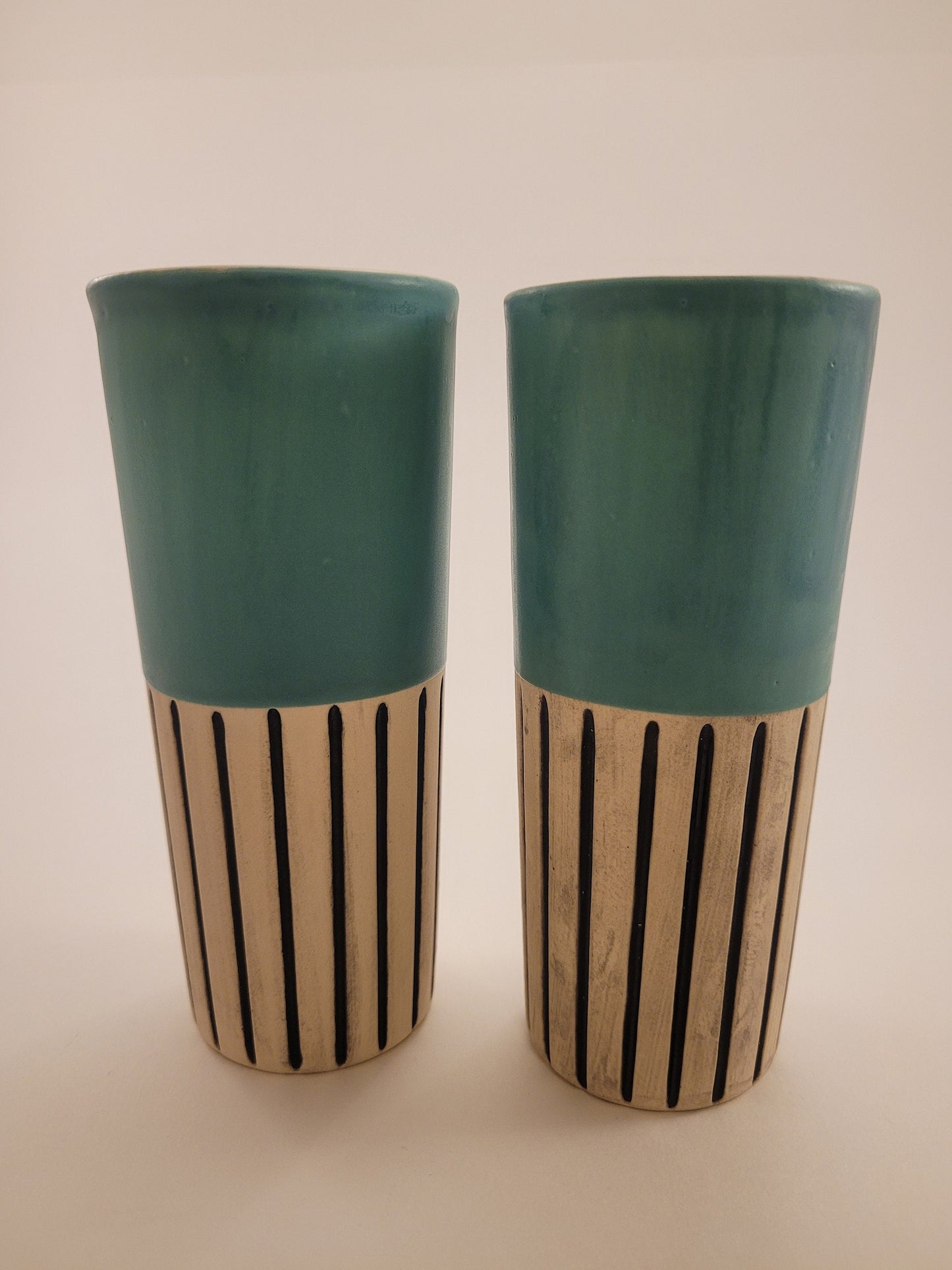 Modern handmade ceramic tumblers set, slip casted ceramic cup set, 10oz